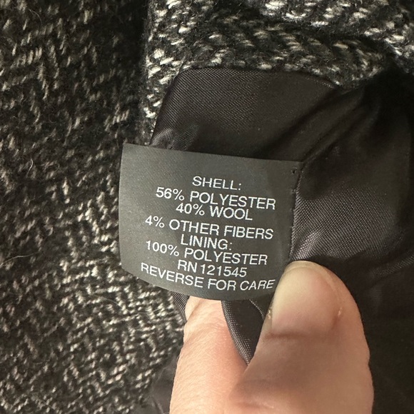 London Fog Black White Tweed Coat Size Medium - Picture 6 of 6